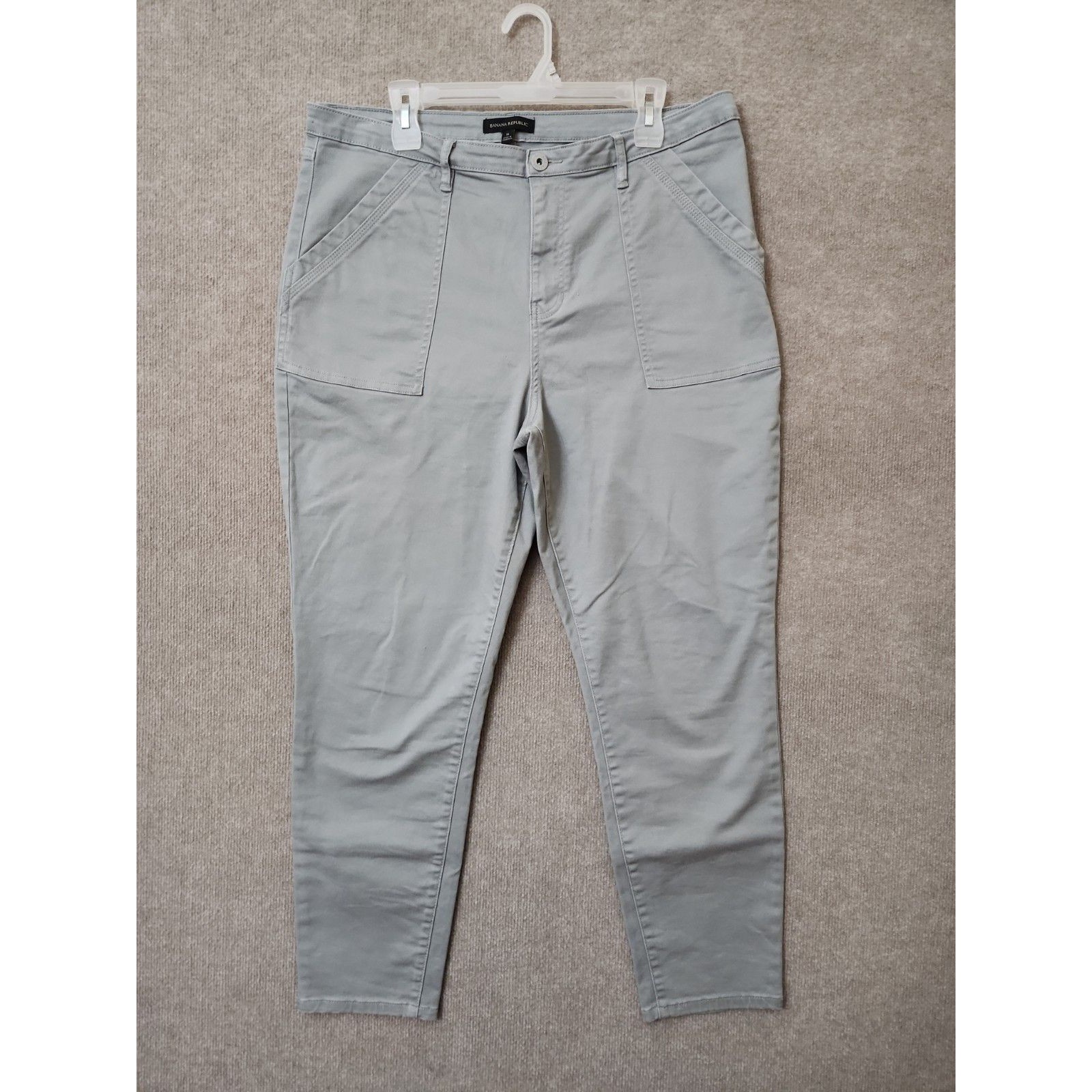 Banana Republic High Rise Utility Chino Pants Womens 16 Gray Stretch